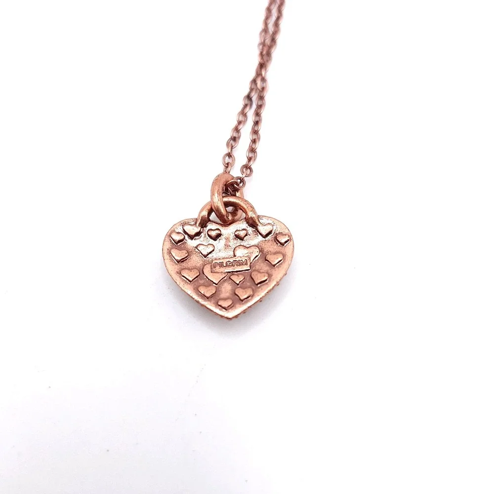 Pilgrim Swarovski Heart Necklace NWT Rose Gold - Picture 8 of 8